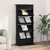 vidaXL Magazin &aacute;llv&aacute;ny polcokkal Fekete t&ouml;lgy 70 x 41 x 156 cm Faanyag