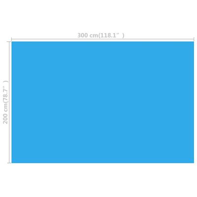 Négyszögletes medence borító 300 x 200 cm-es PE Kék