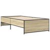 vidaXL sonoma t&ouml;lgysz&iacute;nű szerelt fa &eacute;s f&eacute;m &aacute;gykeret 100 x 200 cm