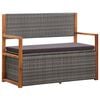 vidaXL sz&uuml;rke polyrattan &eacute;s t&ouml;m&ouml;r ak&aacute;cfa t&aacute;rol&oacute;pad 115 cm