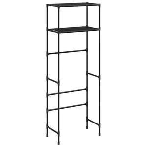 vidaXL 2 szintes fekete vas WC feletti t&aacute;rol&oacute;&aacute;llv&aacute;ny 53,5x28x143 cm