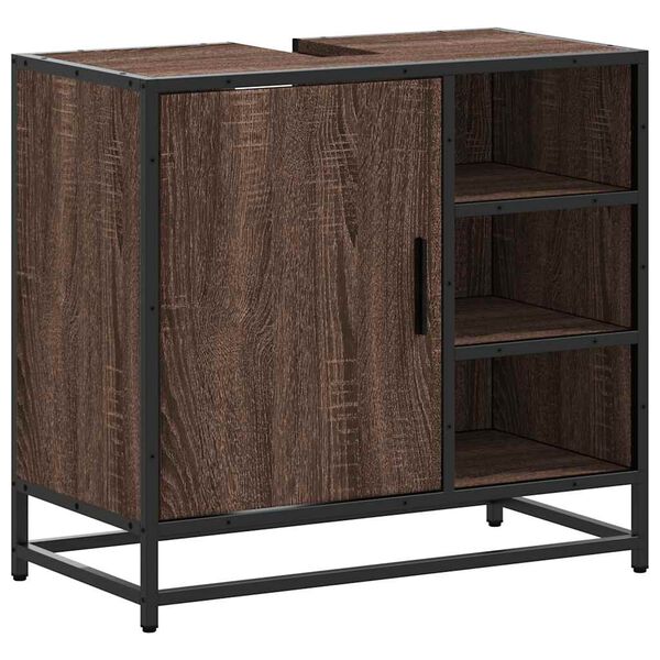 vidaXL mosd&oacute;szekr&eacute;ny barna t&ouml;lgy 65x33x60 cm műfa