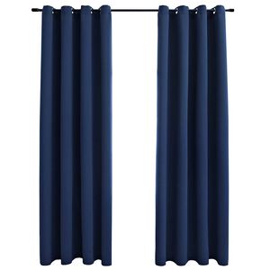 vidaXL 2 db k&eacute;k s&ouml;t&eacute;t&iacute;tőf&uuml;gg&ouml;ny f&eacute;mgyűrűkkel 140 x 175 cm