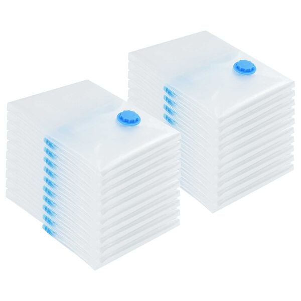 vidaXL Vákuumos tárolózsákok 20 pcs Átlátszó és kék 70 x 50 cm