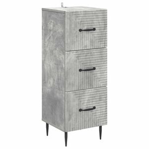 vidaXL Fi&oacute;kos szekr&eacute;ny Betonsz&uuml;rke 33 x 34,5 x 89,5 cm Szerelt Fa