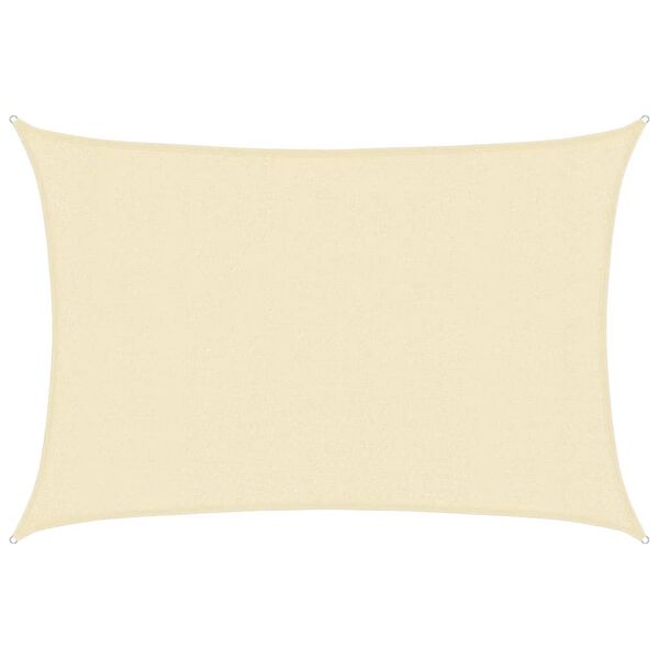 vidaXL krémszínű HDPE napvitorla 160 g/m² 3 x 5 m