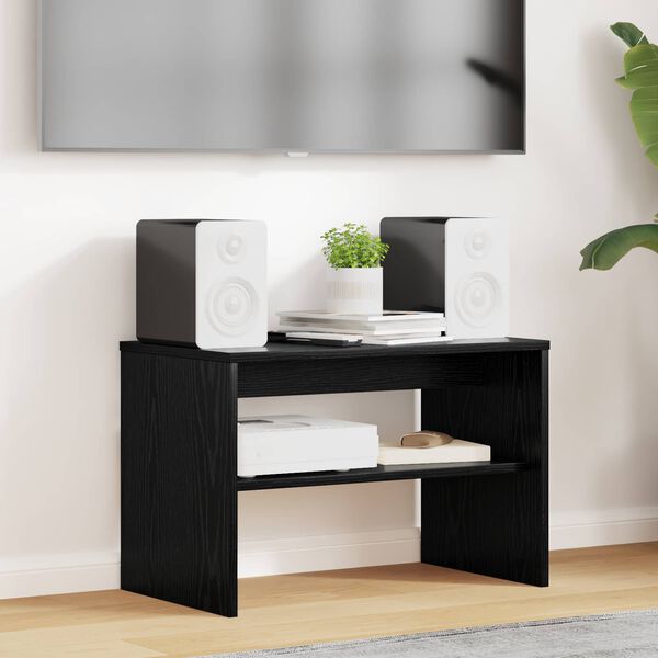 vidaXL TV szekr&eacute;ny Fekete t&ouml;lgy 60 x 35 x 40 cm Faanyag