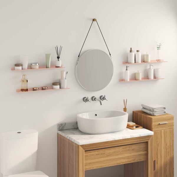 vidaXL Lebegő polc 4 pcs R&oacute;zsasz&iacute;n 60 x 9 x 2,5 cm Ac&eacute;l