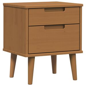 vidaXL &Eacute;jjeliszekr&eacute;ny MOLDE Karamell 40 x 35 x 48 cm T&ouml;m&ouml;r Fenyőfa