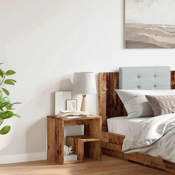 vidaXL antik fa sz&iacute;nű szerelt fa &eacute;jjeliszekr&eacute;ny 40 x 30 x 40 cm