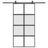 vidaXL fekete edzett &uuml;veg tol&oacute;ajt&oacute; f&eacute;mszerel&eacute;k szettel 102,5x205 cm