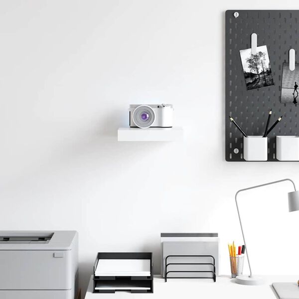 vidaXL feh&eacute;r MDF lebegő fali polc 23 x 23,5 x 3,8 cm