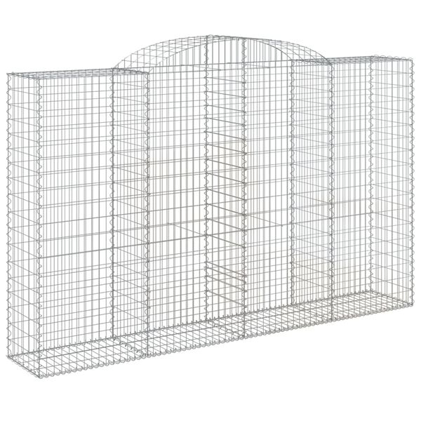vidaXL 3 db íves horganyzott vas gabion kosár 300x50x180/200 cm
