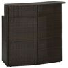 vidaXL barna polyrattan kerti b&aacute;rasztal 120 x 55 x 110 cm