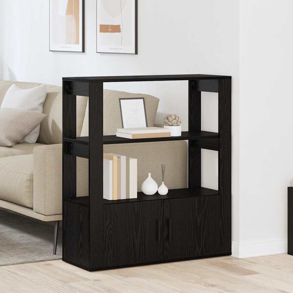 vidaXL Sz&eacute;f Musta tammi 30 x 80 x 90 cm Faanyag