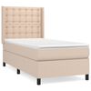 vidaXL cappuccino sz&iacute;nű műbőr rug&oacute;s &aacute;gy matraccal 100 x 200 cm