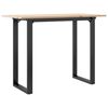 vidaXL t&ouml;m&ouml;r fenyőfa &eacute;s ac&eacute;l &eacute;tkezőasztal O-v&aacute;zzal 100x50x75 cm