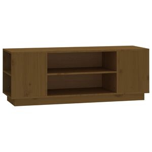 vidaXL m&eacute;zbarna t&ouml;m&ouml;r fenyőfa TV-szekr&eacute;ny 110 x 35 x 40,5 cm