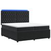 vidaXL LED Boxspring &Aacute;gy Mattal Fekete 200 x 200 cm B&aacute;rsony