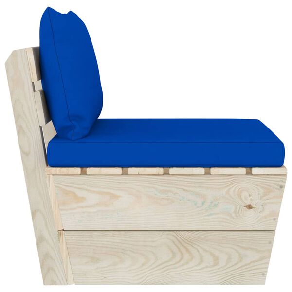 vidaXL impregn&aacute;lt lucfenyő kerti raklap k&ouml;z&eacute;pső kanap&eacute; p&aacute;rn&aacute;kkal