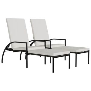 vidaXL 2 db barna polyrattan napoz&oacute;&aacute;gy l&aacute;btart&oacute;val