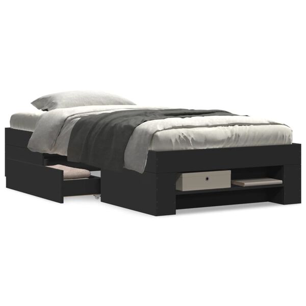 vidaXL fekete szerelt fa &aacute;gykeret 90 x 200 cm