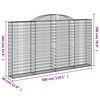 vidaXL 4 db &iacute;ves horganyzott vas gabion kos&aacute;r 300x30x160/180 cm