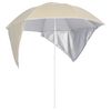 vidaXL homoksz&iacute;nű strandnapernyő oldalfalakkal 215 cm