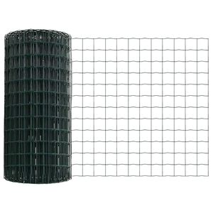 vidaXL Eur&oacute;pai ker&iacute;t&eacute;s oszloppal 10 x 0,8 m PVC-bevonatos ac&eacute;l Z&ouml;ld