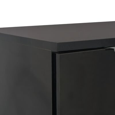 vidaXL magasfényű fekete szerelt fa tálalószekrény 71x35x80 cm