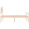 vidaXL tömör fa ágy időseknek fejtámlával Single