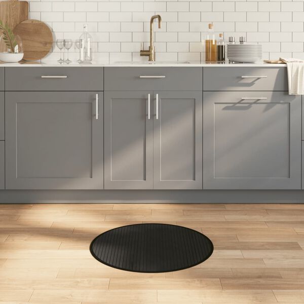 vidaXL kerek fekete bambusz szőnyeg 60 cm