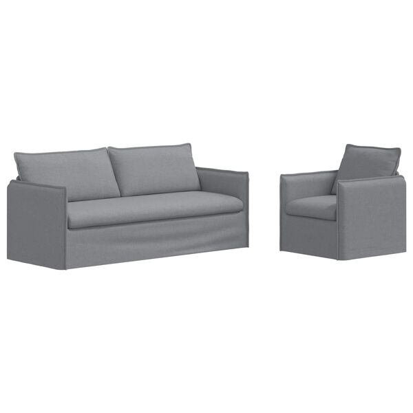 vidaXL Kanap&eacute; Szett 2 pcs Vil&aacute;gossz&uuml;rke 196 x 82 x 85 cm sz&ouml;vet