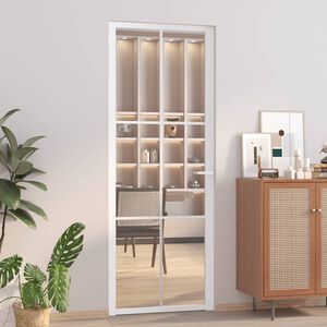 vidaXL feh&eacute;r ESG &uuml;veg &eacute;s alum&iacute;nium belt&eacute;ri ajt&oacute; 76 x 201,5 cm