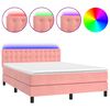 vidaXL r&oacute;zsasz&iacute;n b&aacute;rsony rug&oacute;s &eacute;s LED-es &aacute;gy matraccal 140x190 cm