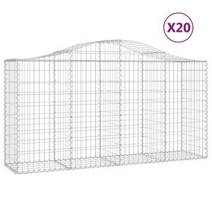 vidaXL 20 db &iacute;ves horganyzott vas gabion kos&aacute;r 200x50x100/120 cm