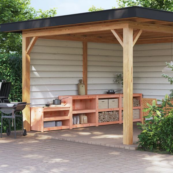 vidaXL 3 db t&ouml;m&ouml;r dugl&aacute;szfenyő k&uuml;lt&eacute;ri konyhaszekr&eacute;ny