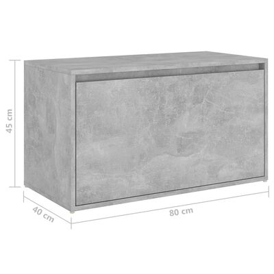 vidaXL betonszürke forgácslap előszobapad 80 x 40 x 45 cm