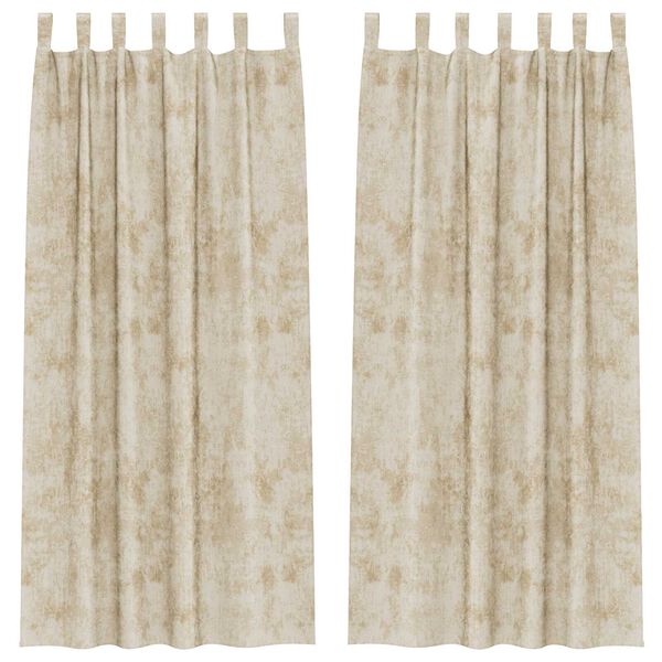 vidaXL B&aacute;rsonyf&uuml;gg&ouml;ny&ouml;k f&uuml;gg&ouml;ny&ouml;kkel 2 pcs Kr&eacute;m 225 x 140 cm B&aacute;rsony