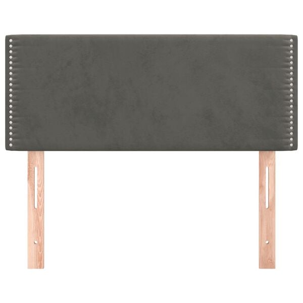 vidaXL sötétszürke bársony fejtámla 100x5x78/88 cm