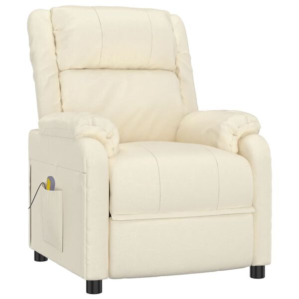 vidaXL krémszínű műbőr masszázsfotel