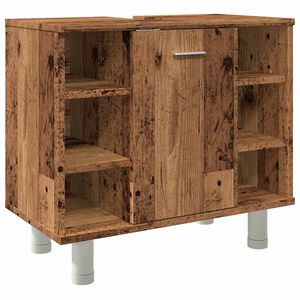 vidaXL F&uuml;rdőszoba szekr&eacute;ny r&eacute;gi fa 60x32x53,5 cm műszaki fa