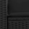 vidaXL kétszemélyes fekete polyrattan kerti kanapé párnákkal