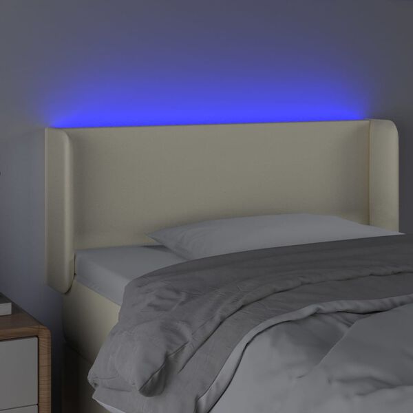 vidaXL kr&eacute;msz&iacute;nű műbőr LED-es fejt&aacute;mla 83 x 16 x 78/88 cm
