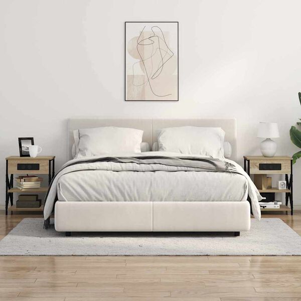 vidaXL &Eacute;jjeliszekr&eacute;ny polcokkal Sonoma t&ouml;lgy 41 x 31 x 51 cm Faanyag