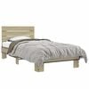 vidaXL sonoma t&ouml;lgysz&iacute;nű szerelt fa &eacute;s f&eacute;m &aacute;gykeret 75 x 190 cm