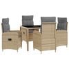 vidaXL K&uuml;lt&eacute;ri &eacute;tkező szett 5 pcs Beige &eacute;s Vil&aacute;gossz&uuml;rke