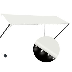 vidaXL feltekerhető kr&eacute;msz&iacute;nű napellenző LED-del 300 x 150 cm