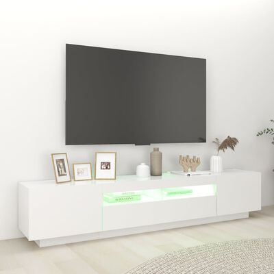 vidaXL fehér TV-szekrény LED-lámpákkal 200 x 35 x 40 cm
