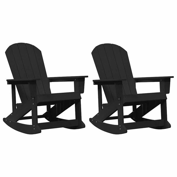 vidaXL Adirondack hintás székek 2 pcs Fekete HDPE
